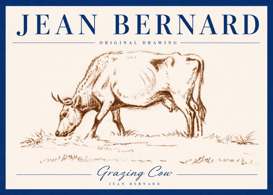 Jean Bernard Grazing Cow II No4 - Poster