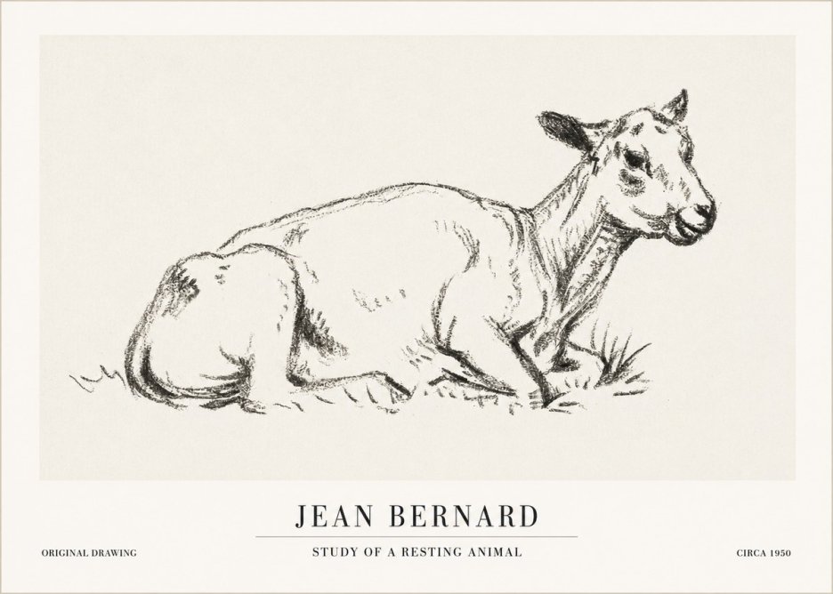 Jean Bernard Study of a Resting Animal No1 - Poster
