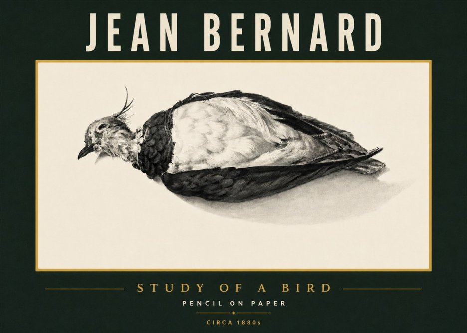 Jean Bernard Study of a Bird II No5 - Poster