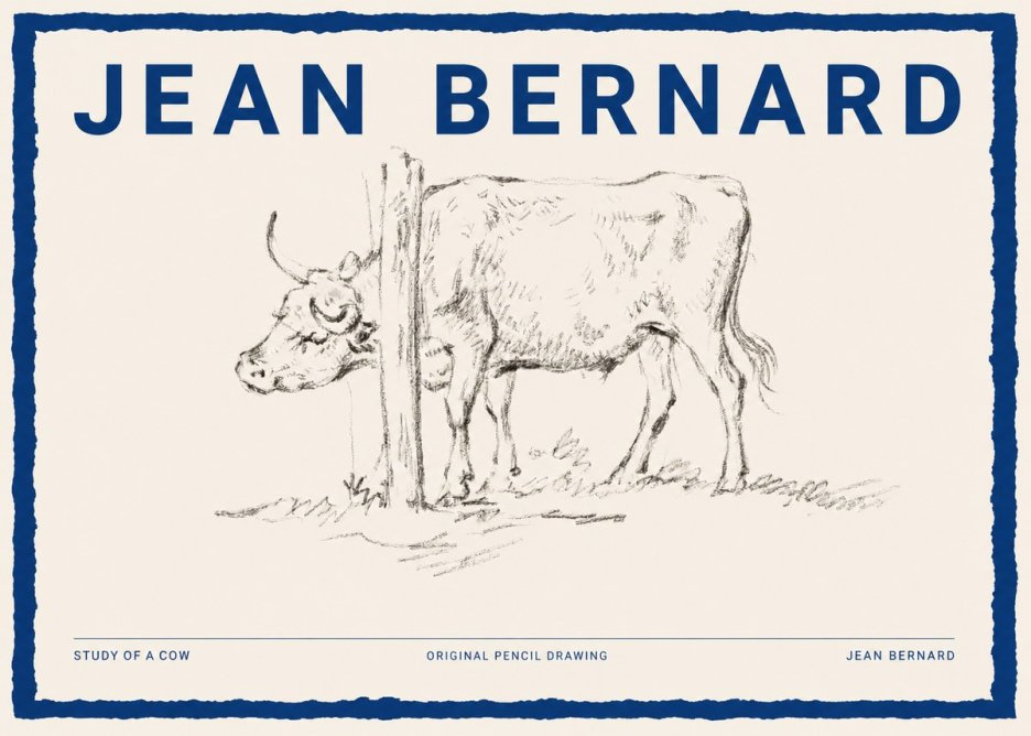 Jean Bernard Study of a Cow VII No2 - Poster
