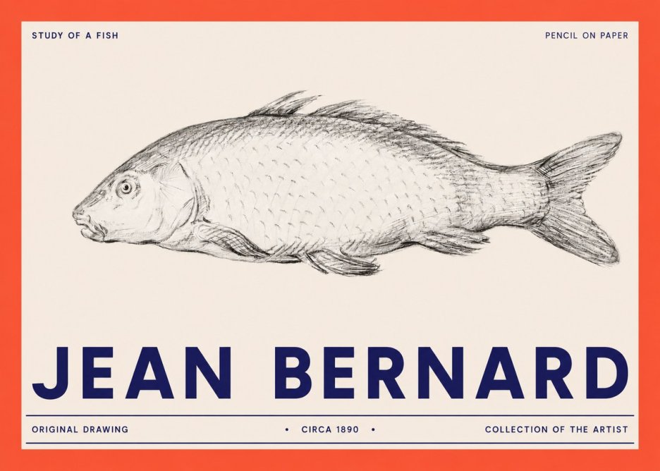 Jean Bernard Study of a Fish III No2 - Poster
