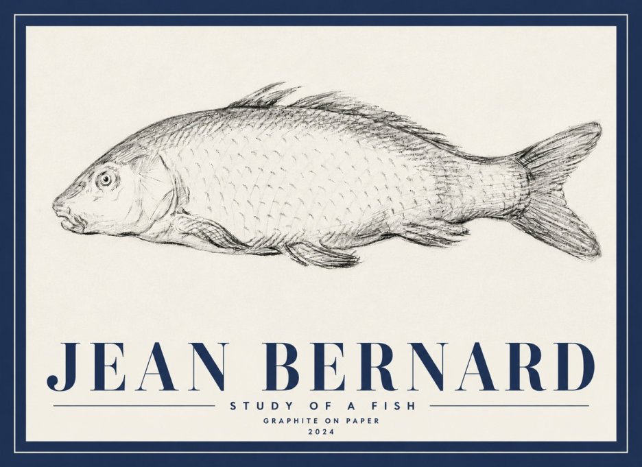 Jean Bernard Study of a Fish III No6 - Poster