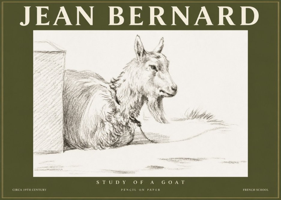 Jean Bernard Study of a Goat IV No3 - Poster