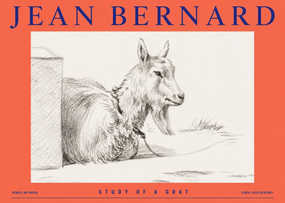 Jean Bernard Study of a Goat IV No4 - Poster