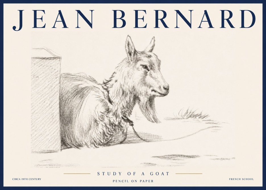 Jean Bernard Study of a Goat IV No5 - Poster
