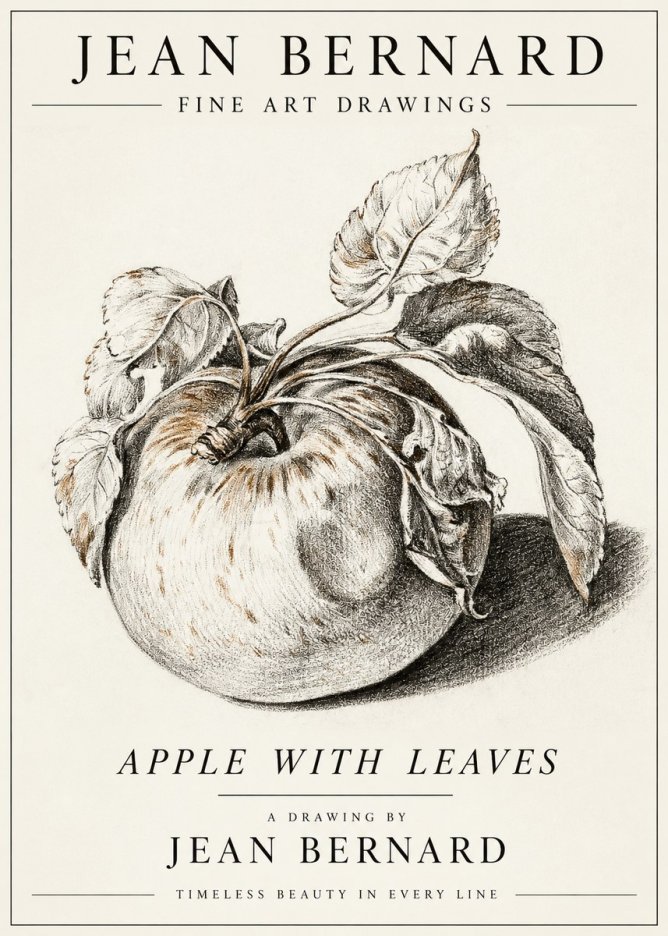 Jean Bernard Apple with Leaves No3 - Poster
