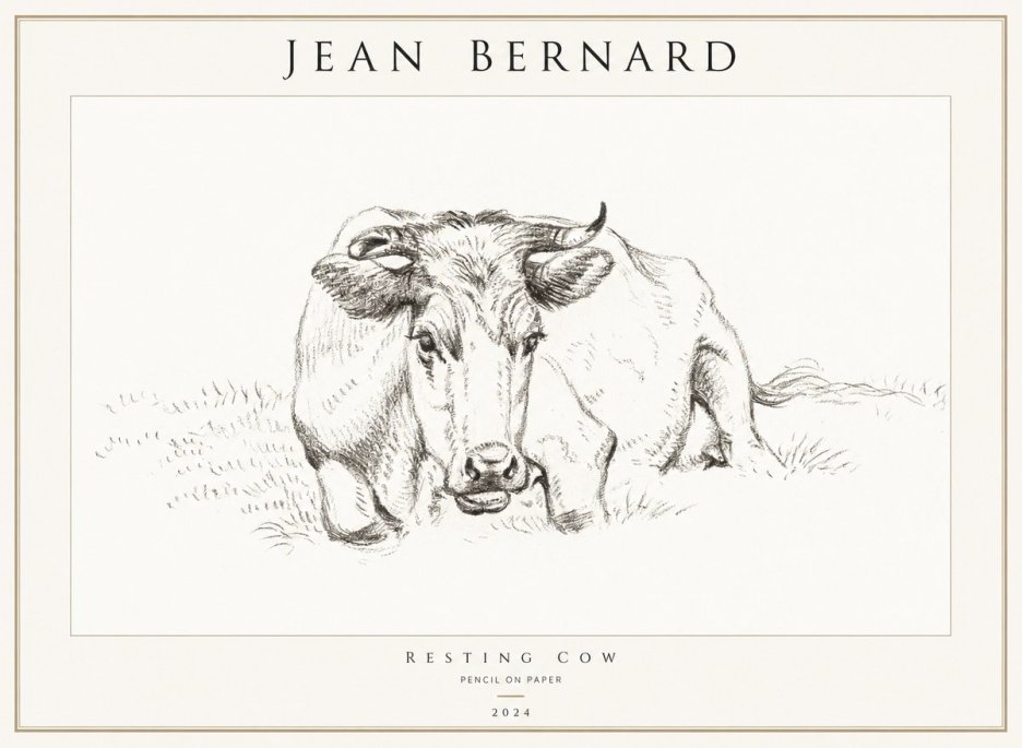 Jean Bernard Resting Cow II No1 - Poster