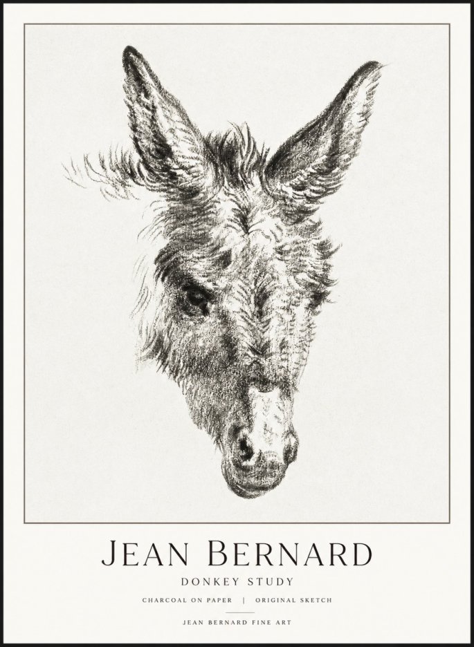 Jean Bernard Donkey Study IV No3 - Poster