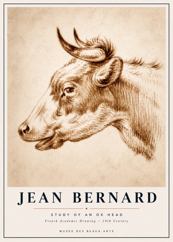 Jean Bernard Bovine Study II No6 - Poster