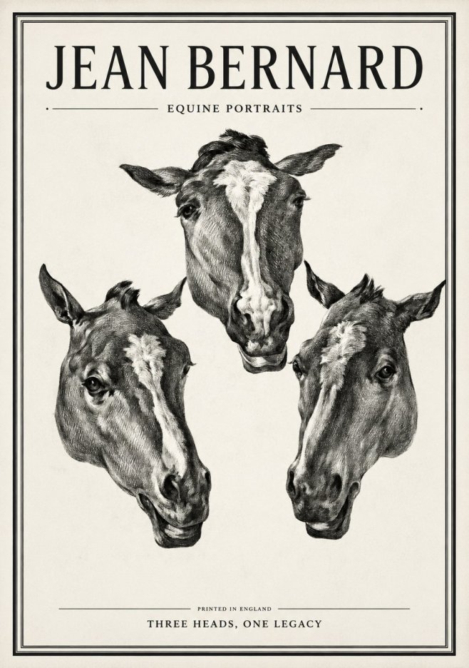 Jean Bernard Three Studies of a Horse No2 - Poster