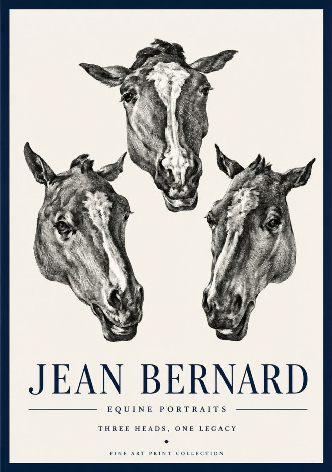 Jean Bernard Three Studies of a Horse No4 - Poster