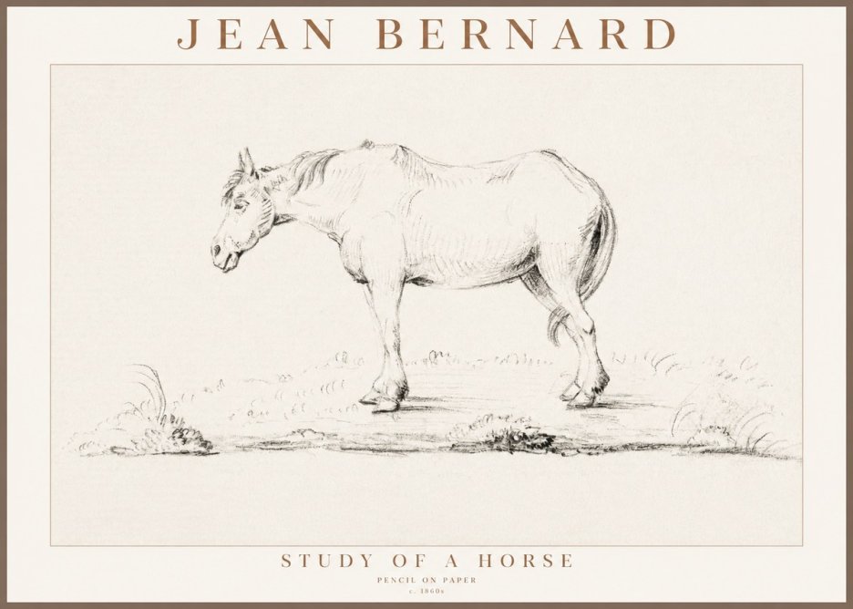 Jean Bernard Study of a Horse IX No3 - Poster