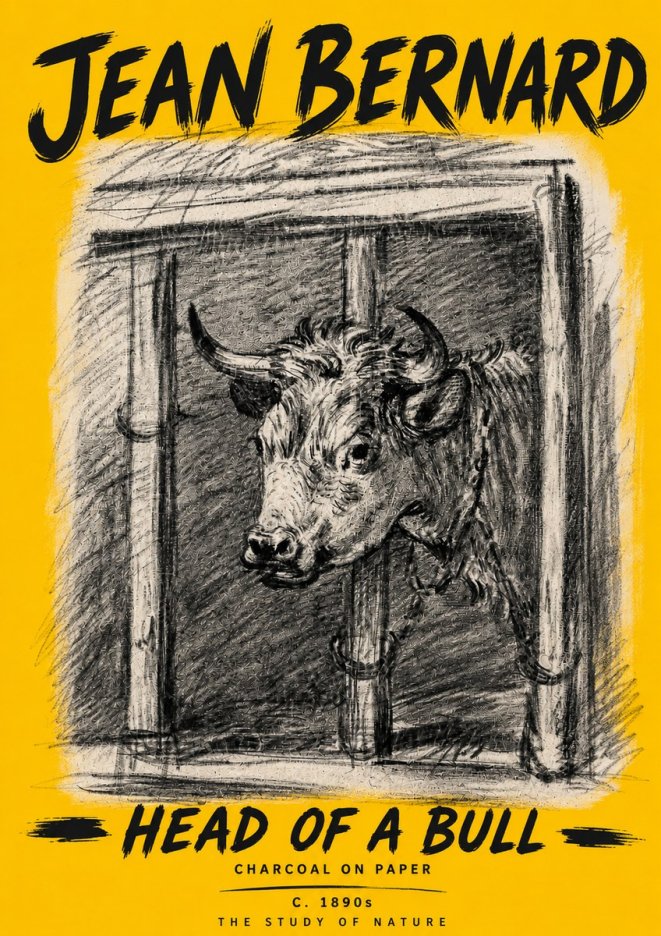 Jean Bernard Study of a Bull II No6 - Poster