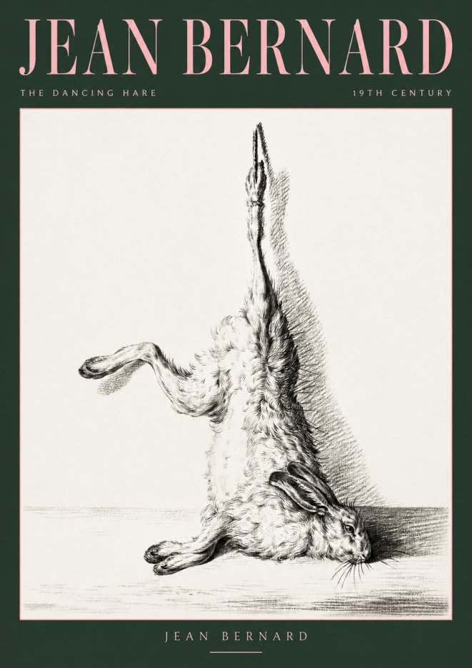 Jean Bernard The Dancing Hare No2 - Poster