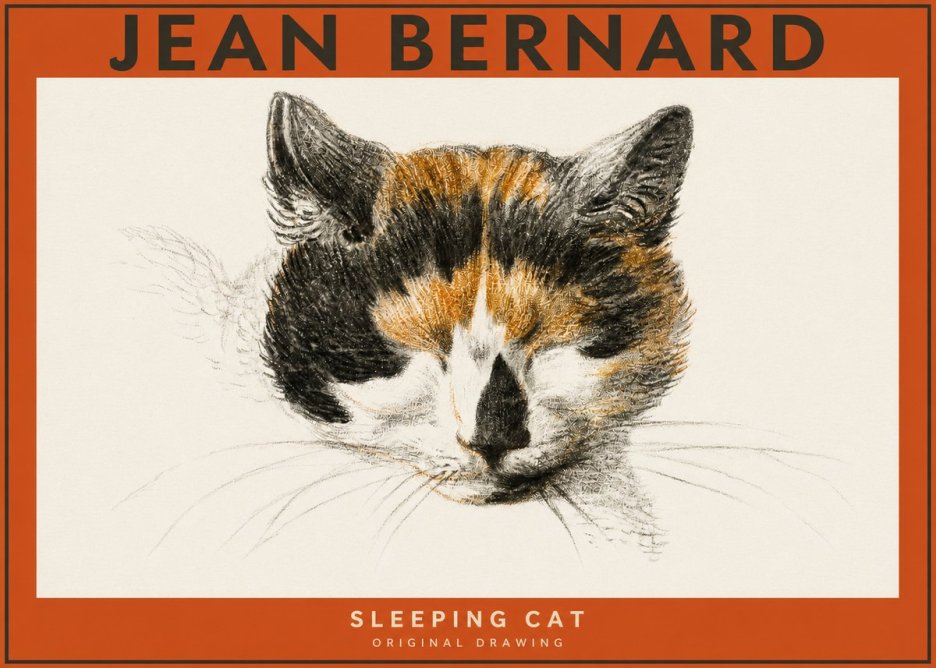 Jean Bernard Cat Study VIII No5 - Poster