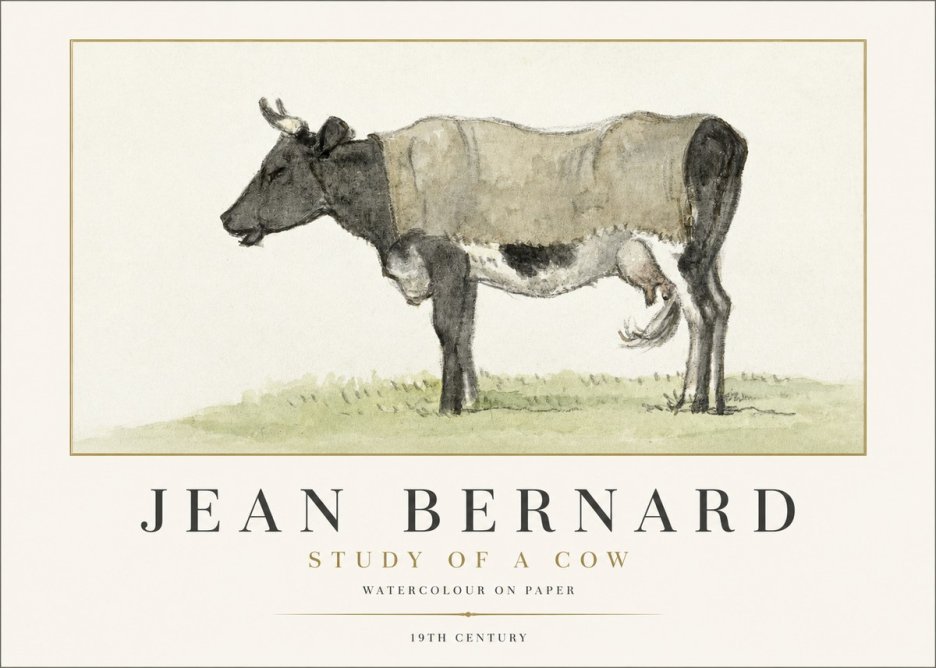 Jean Bernard Study of a Cow IX No1 - Poster