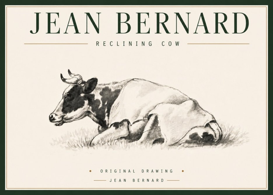 Jean Bernard Reclining Cow II No4 - Poster