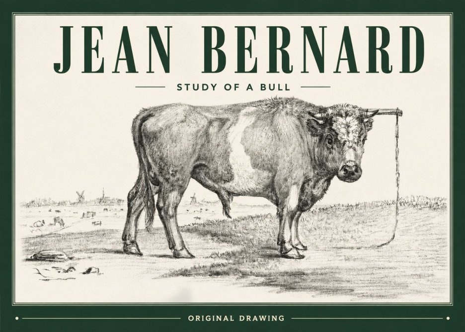Jean Bernard Study of a Bull III No3 - Poster