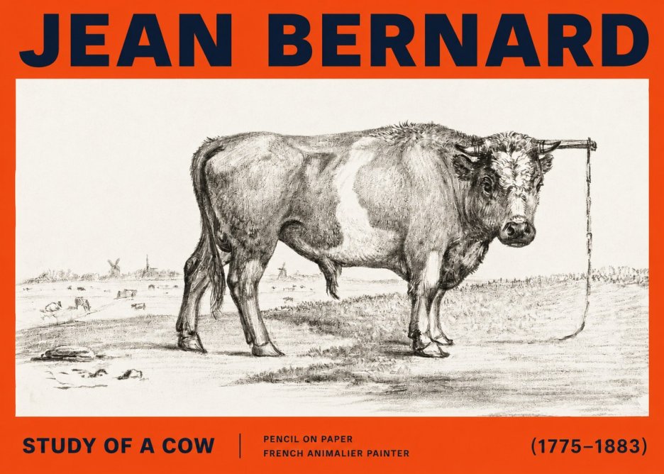 Jean Bernard Study of a Bull III No6 - Poster