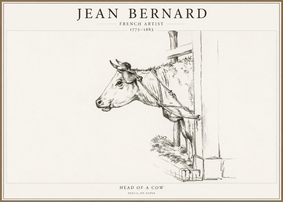 Jean Bernard Study of a Cow X No4 - Poster