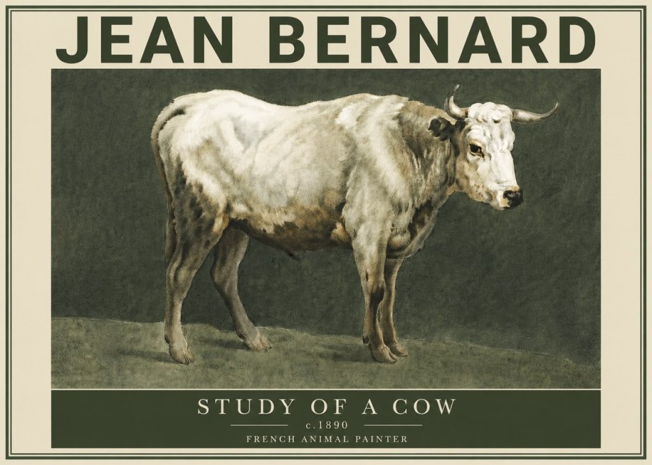 Jean Bernard Study of a Cow C. 1890 No4 - Poster