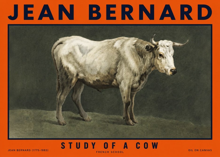 Jean Bernard Study of a Cow C. 1890 No6 - Poster
