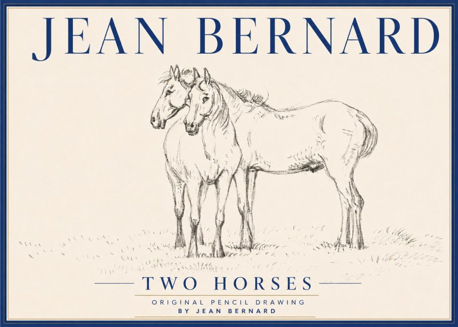 Jean Bernard Two Horses I No6 - Poster