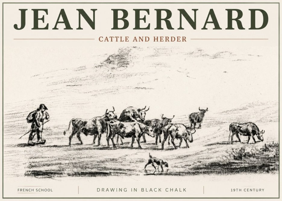 Jean Bernard Cattle and Herder No4 - Poster