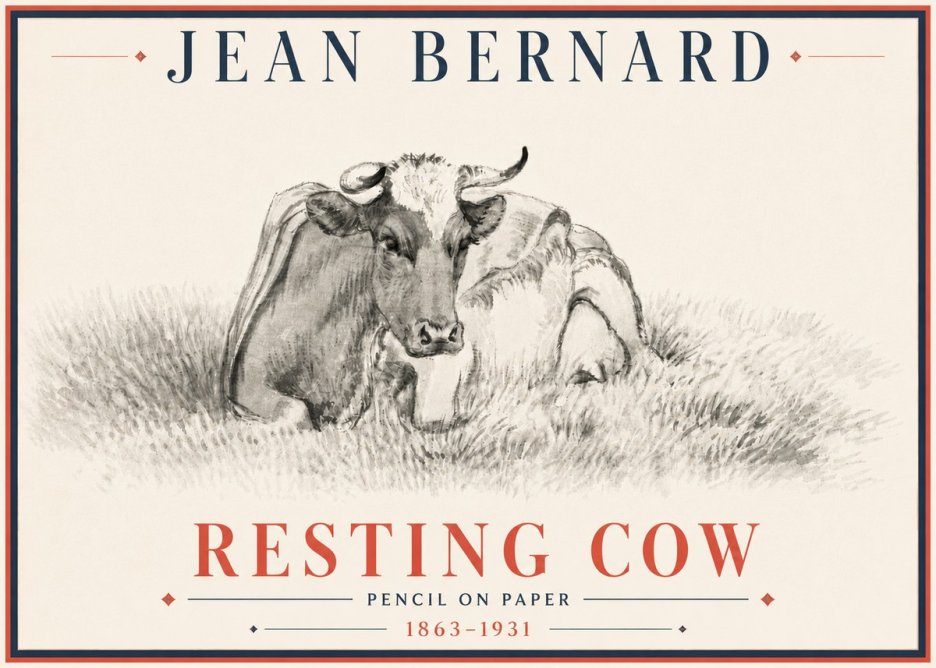 Jean Bernard Resting Cow IV No5 - Poster