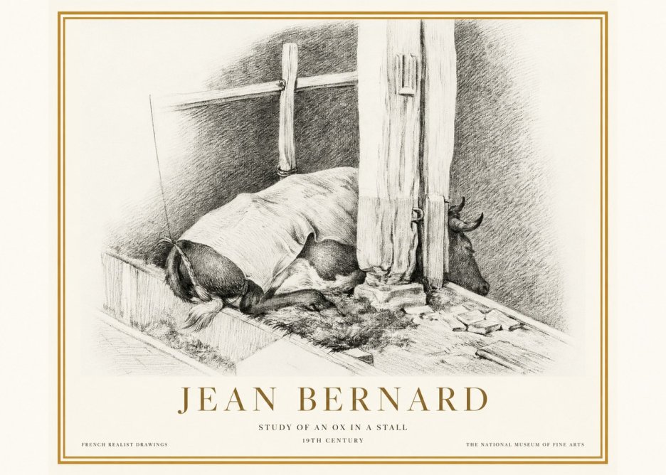 Jean Bernard The Resting Ox No5 - Poster