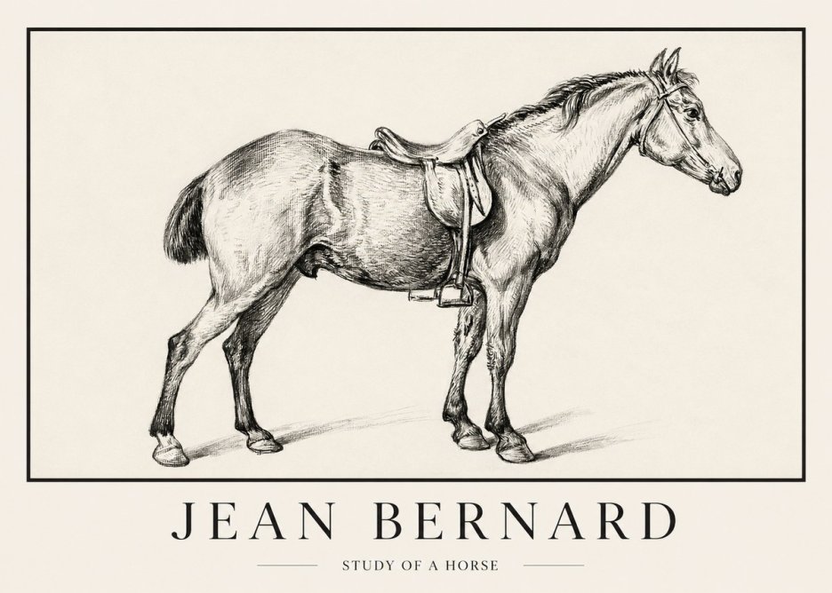 Jean Bernard Study of a Horse X No1 - Poster