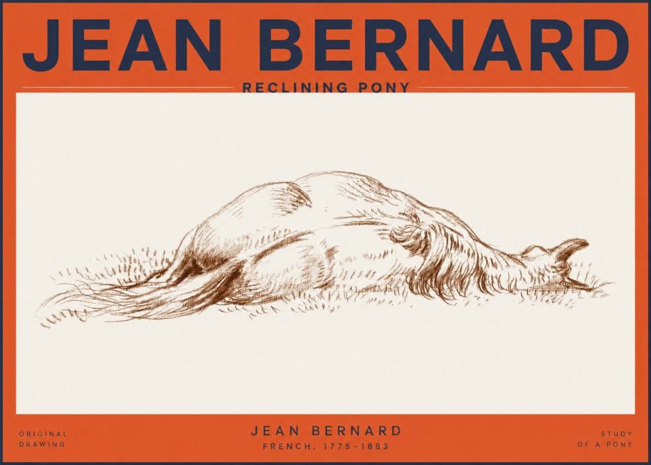 Jean Bernard Horse Study II No3 - Poster
