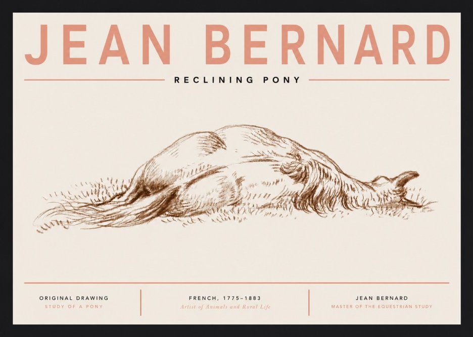 Jean Bernard Horse Study II No6 - Poster
