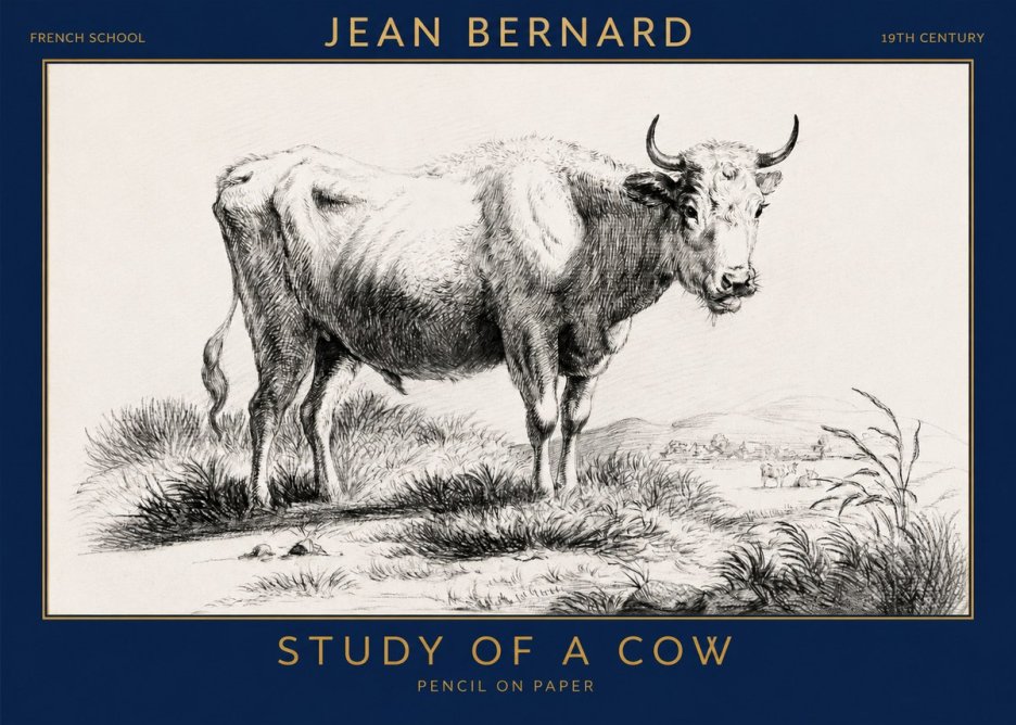 Jean Bernard Study of a Cow XVI No3 - Poster