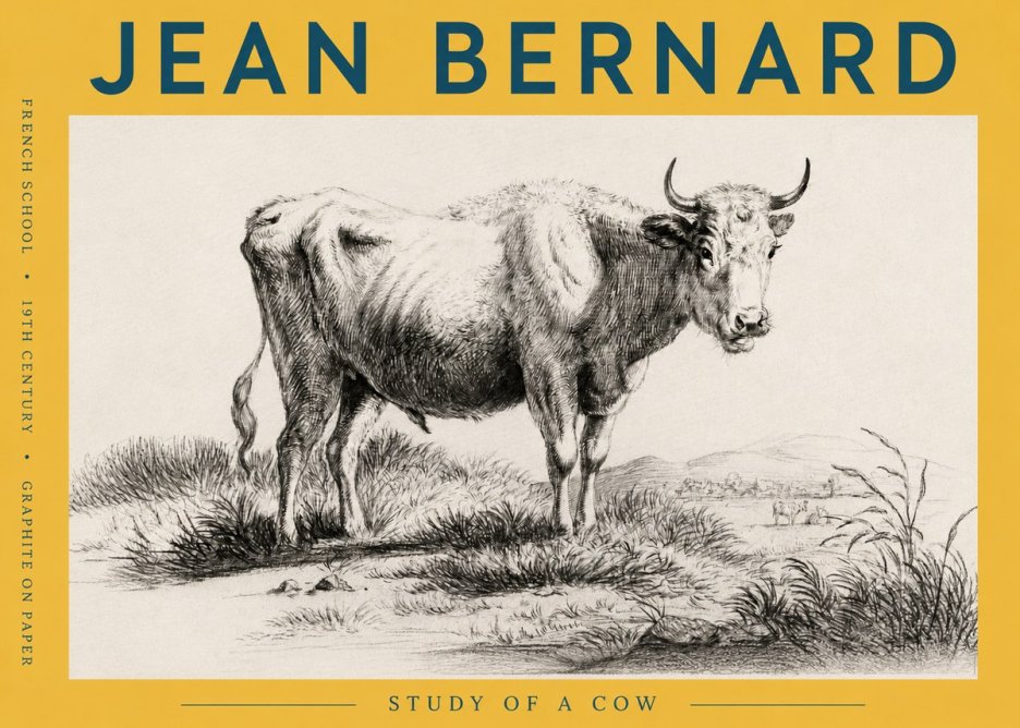 Jean Bernard Study of a Cow XVI No6 - Poster
