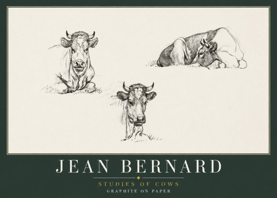 Jean Bernard Studies of Cows II No2 - Poster