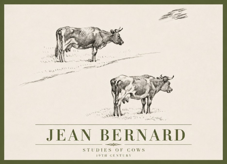 Jean Bernard Studies of Cows III No4 - Poster
