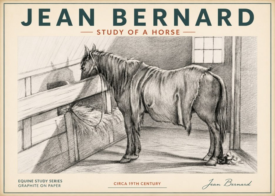 Jean Bernard Study of a Horse XIII No4 - Poster