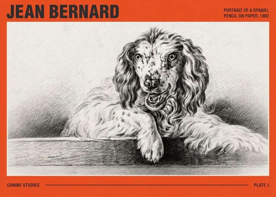 Jean Bernard Portrait of a Spaniel No3 - Poster