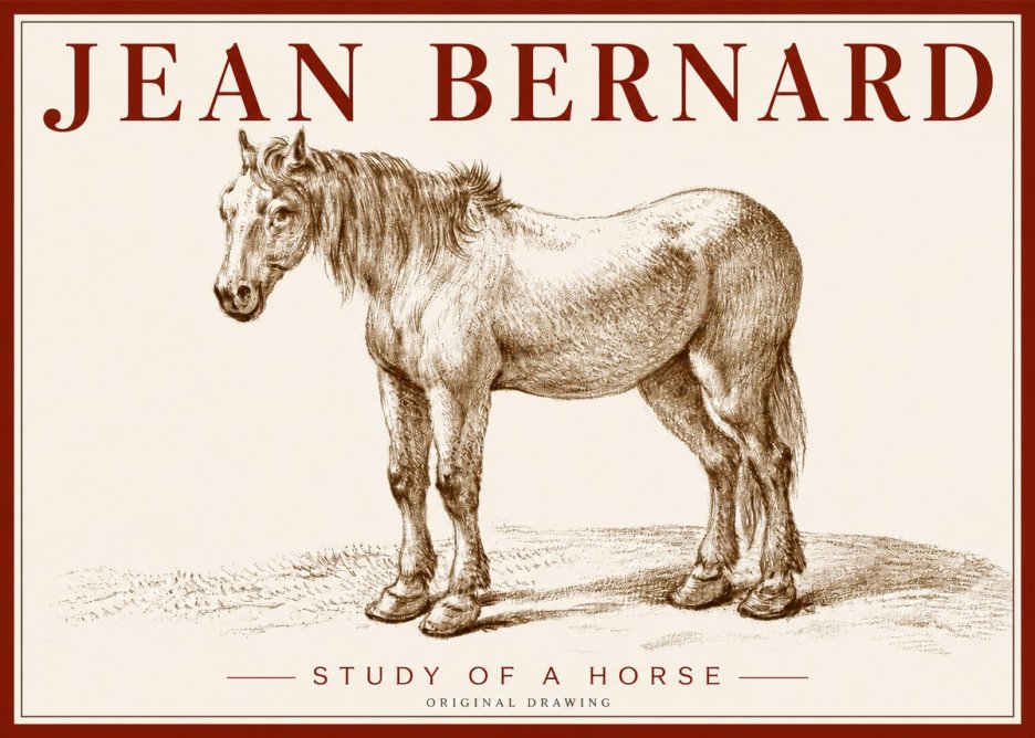 Jean Bernard Study of a Horse XIV No4 - Poster