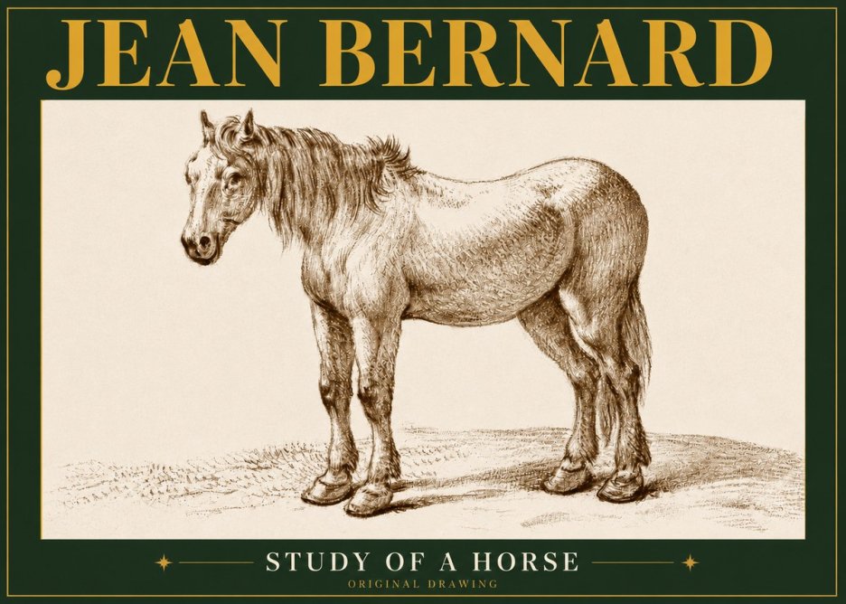 Jean Bernard Study of a Horse XIV No5 - Poster