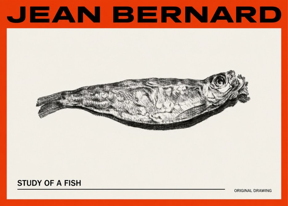 Jean Bernard Study of a Fish V No2 - Poster