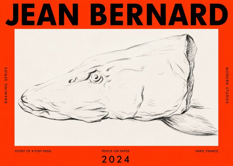 Jean Bernard Study of a Fish Head No2 - Poster
