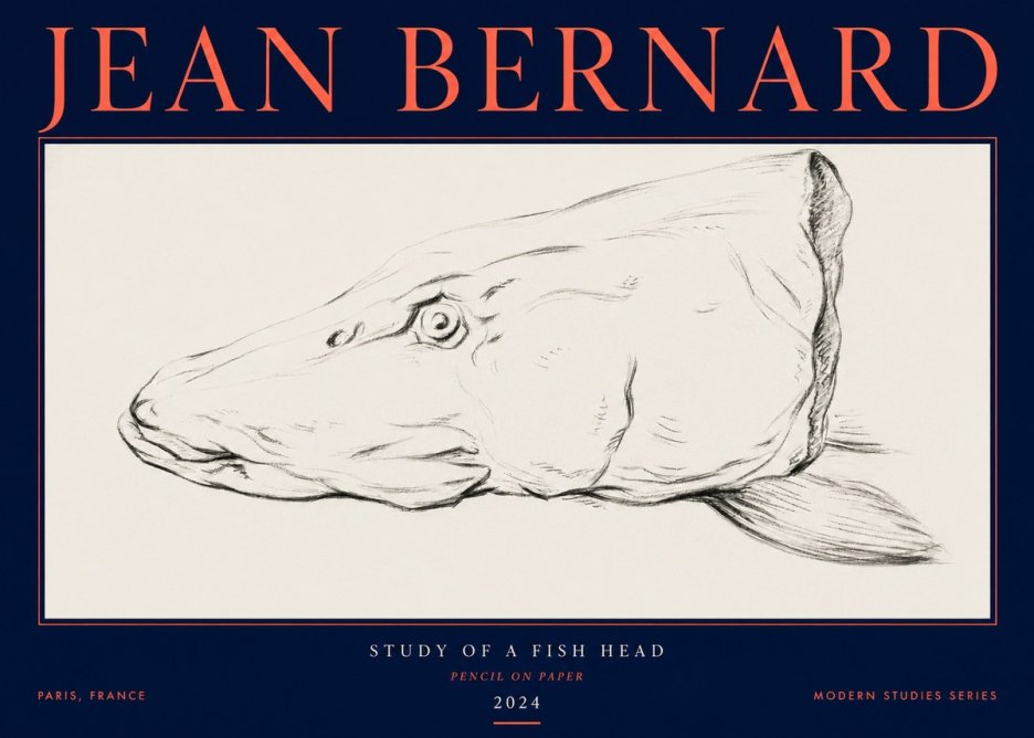 Jean Bernard Study of a Fish Head No3 - Poster