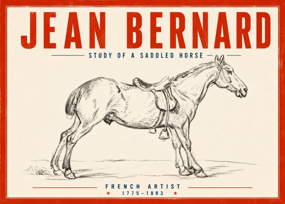 Jean Bernard Study of a Saddled Horse No5 - Poster