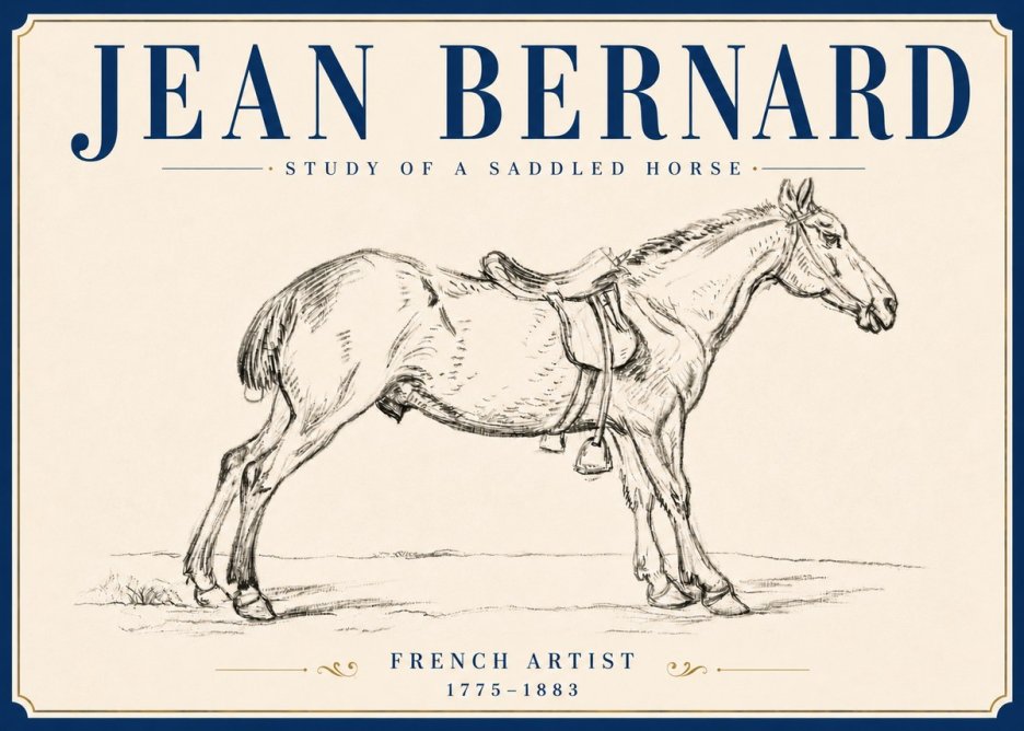 Jean Bernard Study of a Saddled Horse No6 - Poster