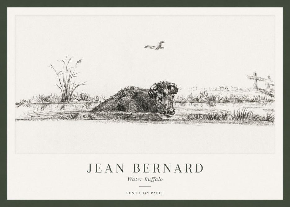 Jean Bernard Study of a Water Buffalo No2 - Poster