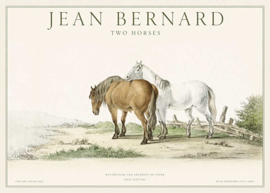 Jean Bernard Two Horses II No1 - Poster