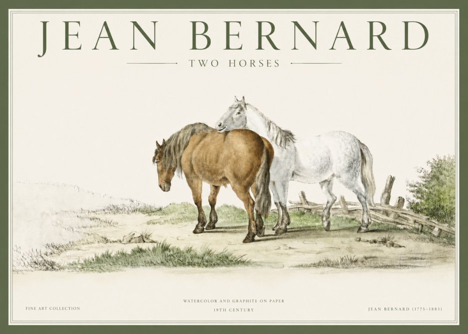 Jean Bernard Two Horses II No3 - Poster