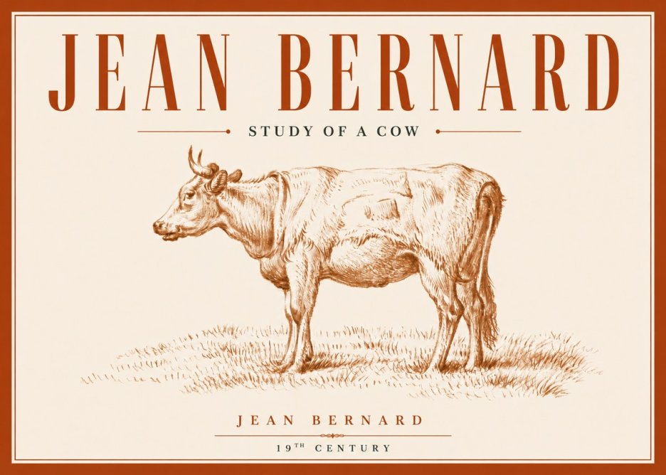 Jean Bernard Study of a Cow XIX No6 - Poster